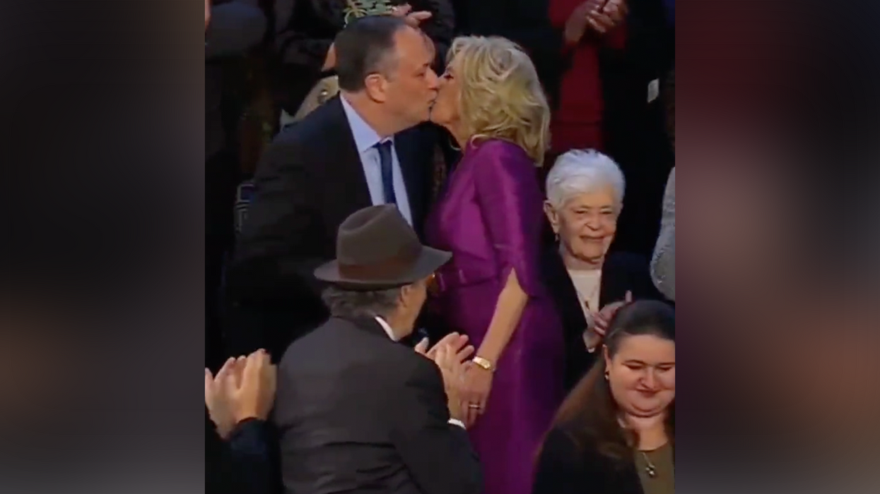 WTF: Jill Biden Kisses Kamala Harris's Husband on the Lips. Right in Front of Her.