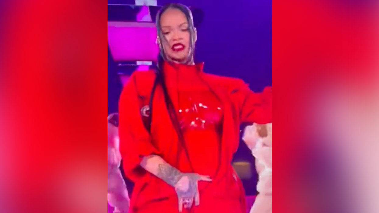 WATCH: Rihanna grabs crotch, butt and sniffs hand before revealing she's pregnant in bizarre halftime show