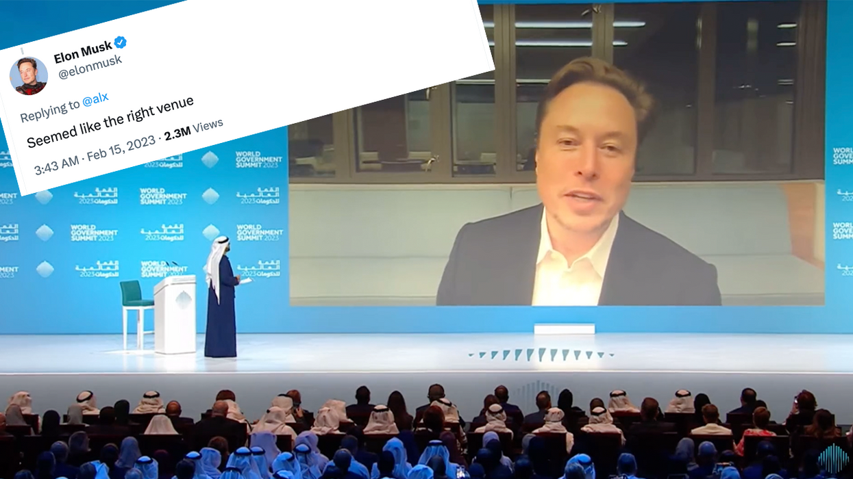 Watch: Elon Musk condemns world government AT the World Government Summit and it's glorious to witness