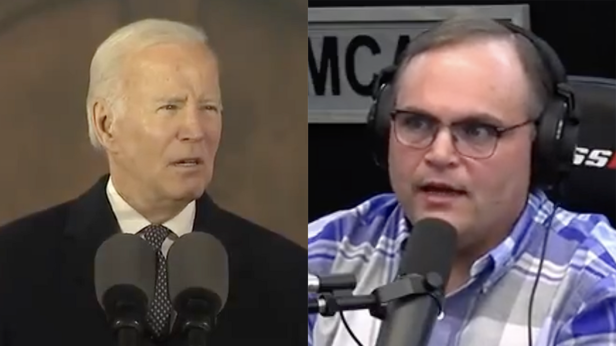 Watch: Conservative radio host gives passionate "rebuttal" to Biden's Ukraine speech, says "over my dead body"