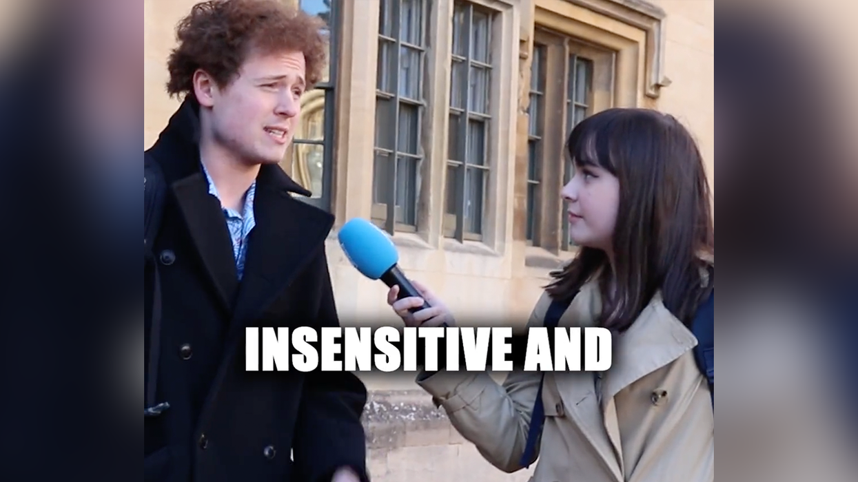 Watch: Bloke cites "free speech" in support of burning a Bible, clams up when asked about the Quran