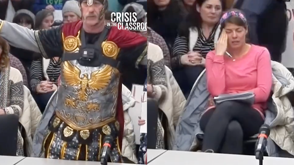 Watch: Trolling dad identifies as "Female Julius Caesar" at a school board meeting and hilarity ensues