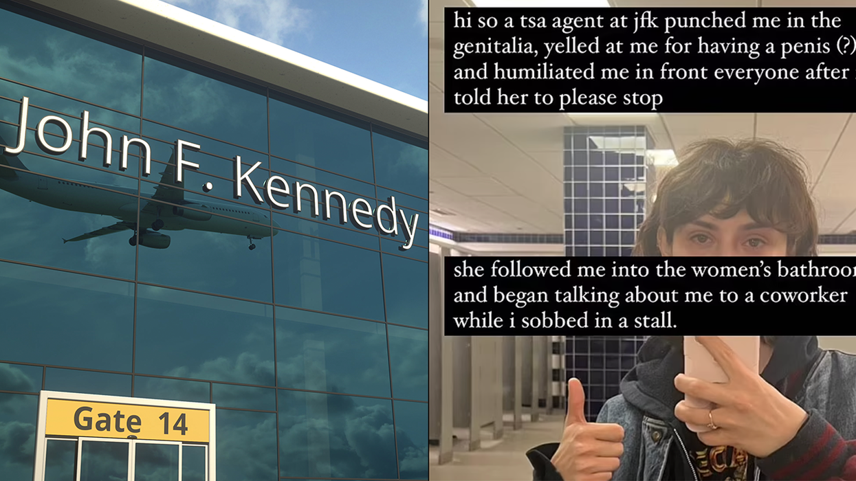 Trans 'woman' posts sobbing selfie after TSA agent allegedly 'punched' their very-female testicles