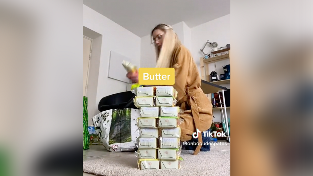 WATCH: TikTok Chick Eats Pounds Of Butter Every Day, Says It Helps Her Avoid Panic Attacks ​