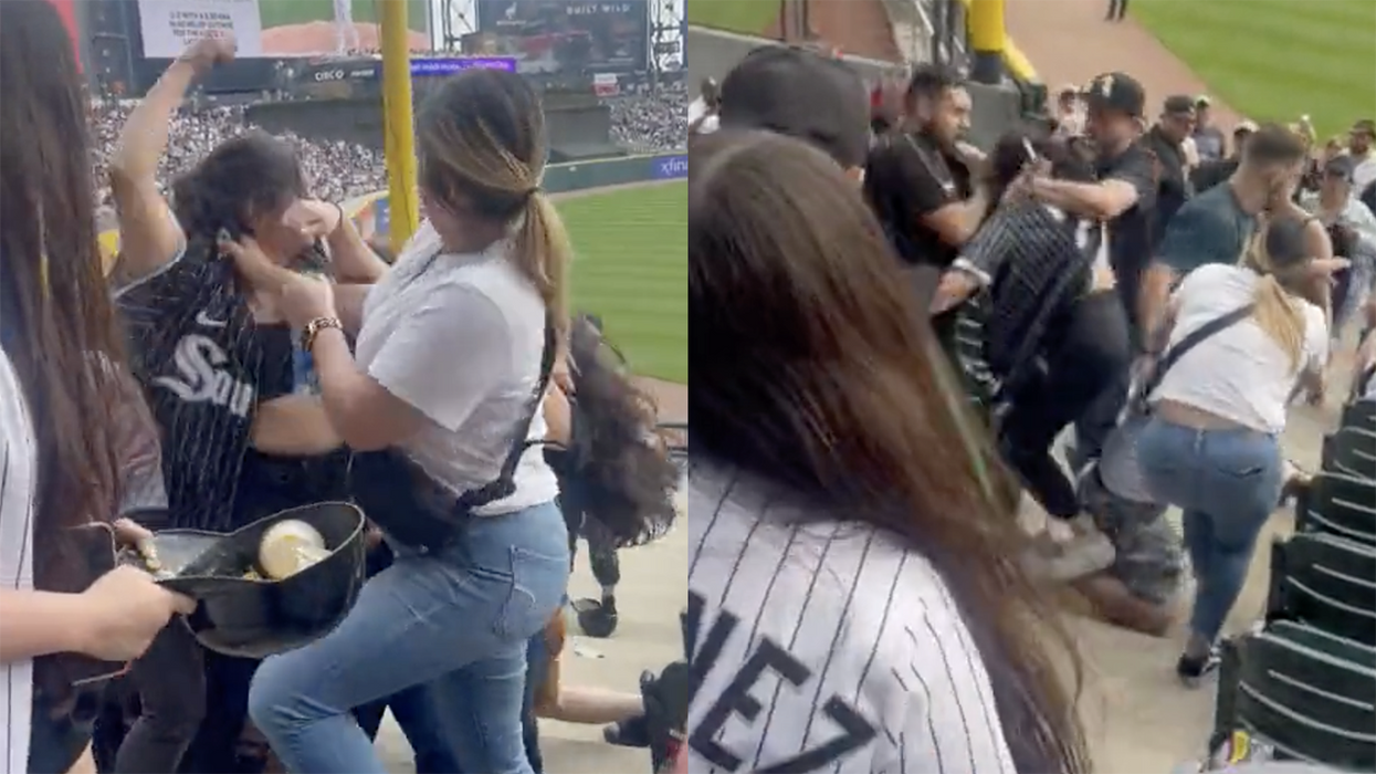 Watch: Chaos reigns as an all-girl brawl breaks out at a baseball game, then their boyfriends need to get involved