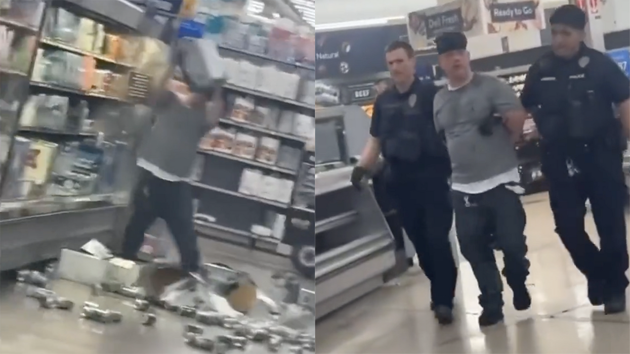 Watch: Dude takes Anheuser-Busch protest too far, smashes up beer section of Walmart