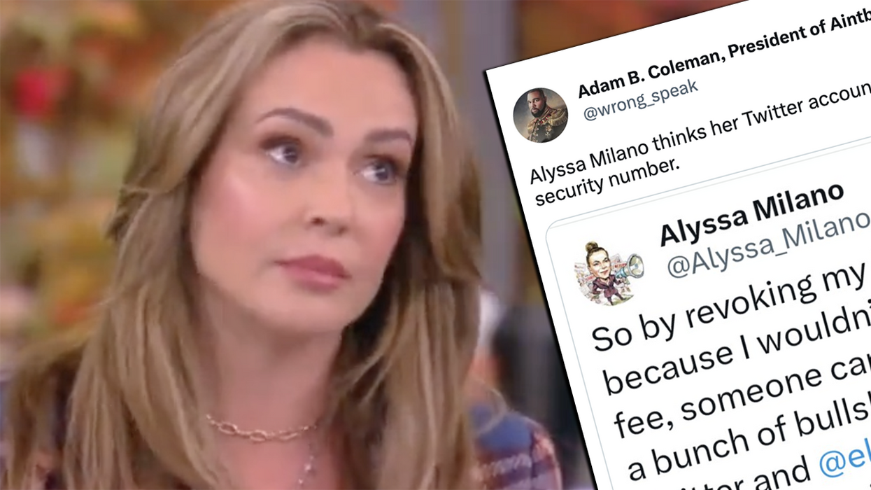 Leave it to Twitter user Alyssa Milano to have the dumbest reaction to losing her blue checkmark