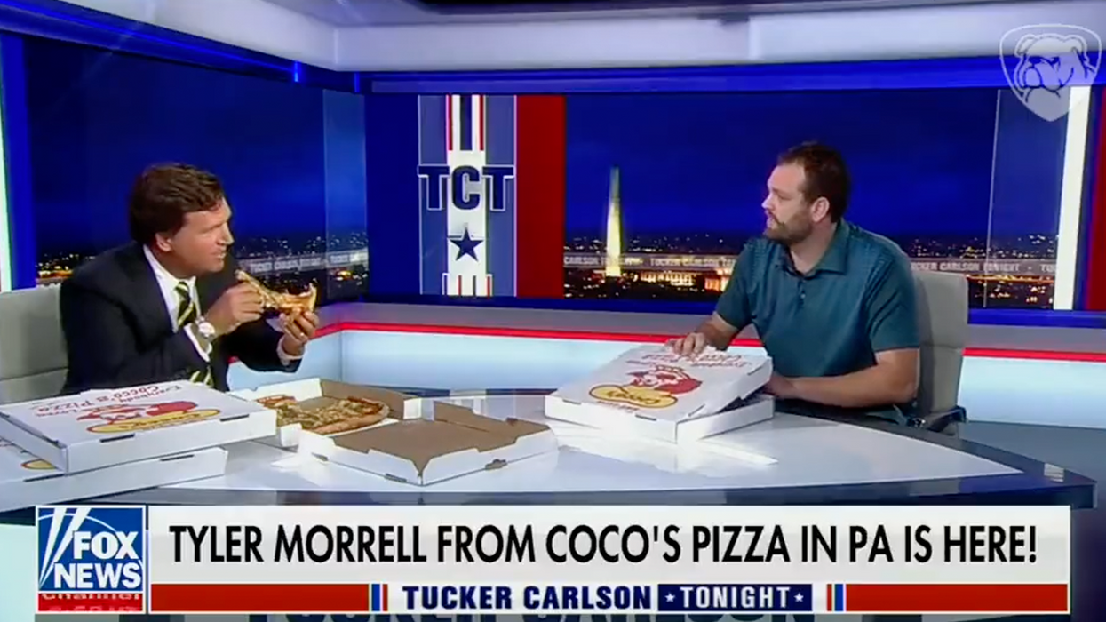 Watch Tucker Carlson's iconic final moments on Fox News: eating pizza with a hero deliveryman who foiled a car thief