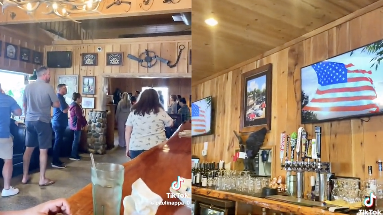 Watch: Woke TikToker gets scared when restaurant sings National Anthem, blasts it as "white people things"
