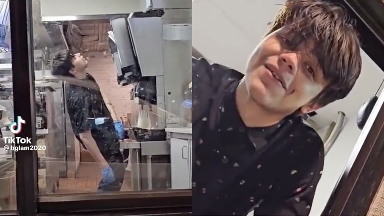 Watch: Dude working drive-thru so high AF he bangs his head on microwave and forgets what customers are