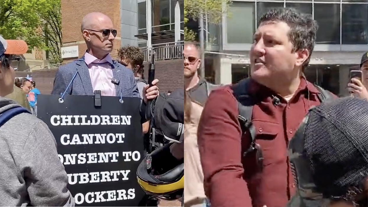 Watch: College campus goes berserk on conservative with controversial opinion "minors can't consent to puberty blockers"