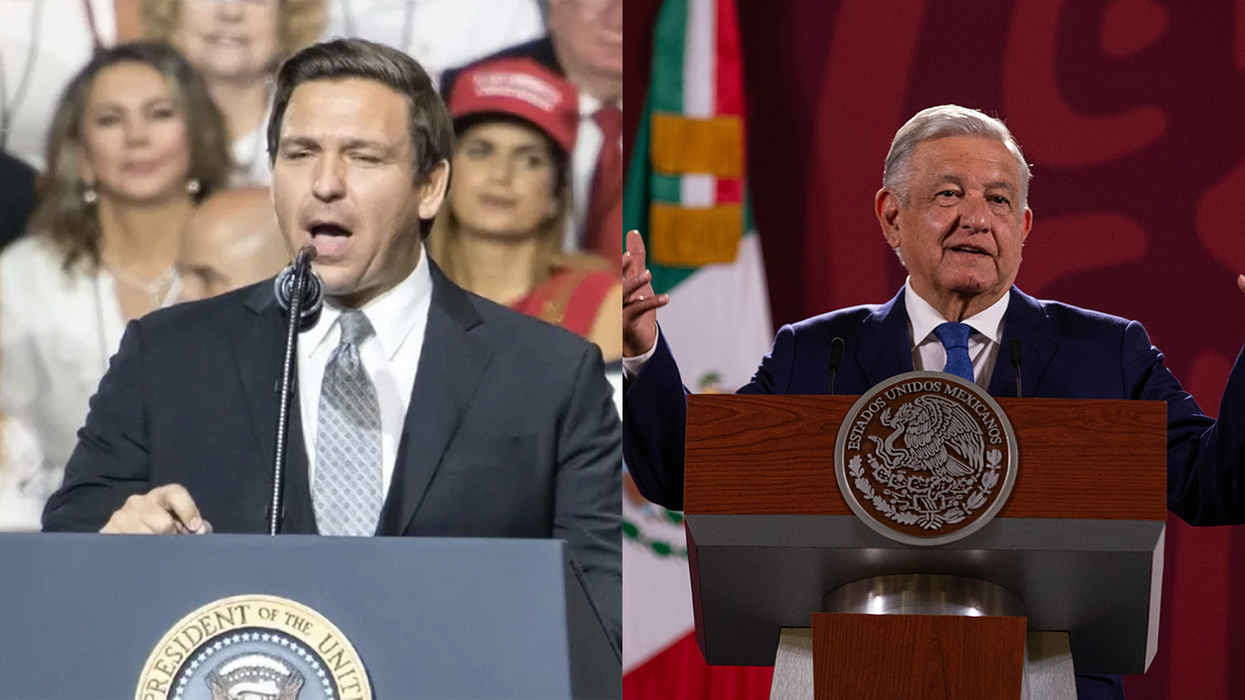 The president lashes out and demands Hispanic voters reject Ron DeSantis. The president of MEXICO.
