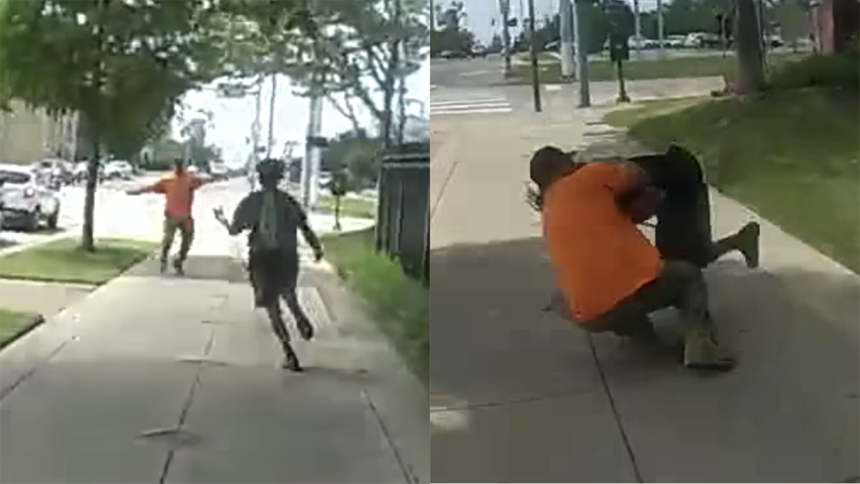 Watch: Bystander helps put an end to a police chase... then just gets back in his truck and bounces