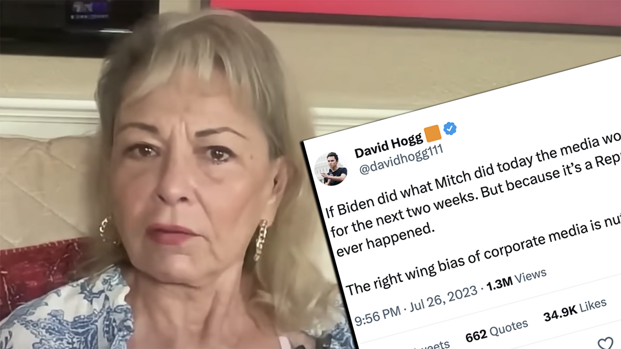 David Hogg sticks his head out for a Mitch McConnell tweet, gets run over by Roseanne Barr