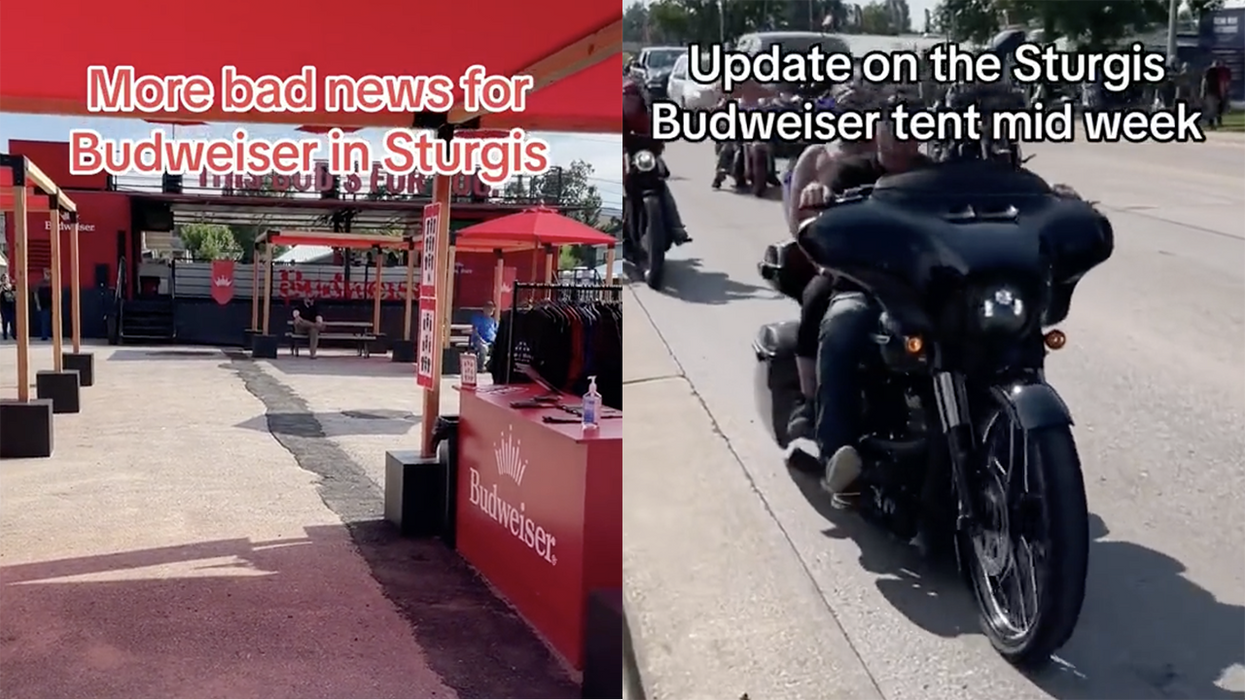 Watch: Budweiser booths are EMPTY at annual Sturgis rally that attracts half a million bikers