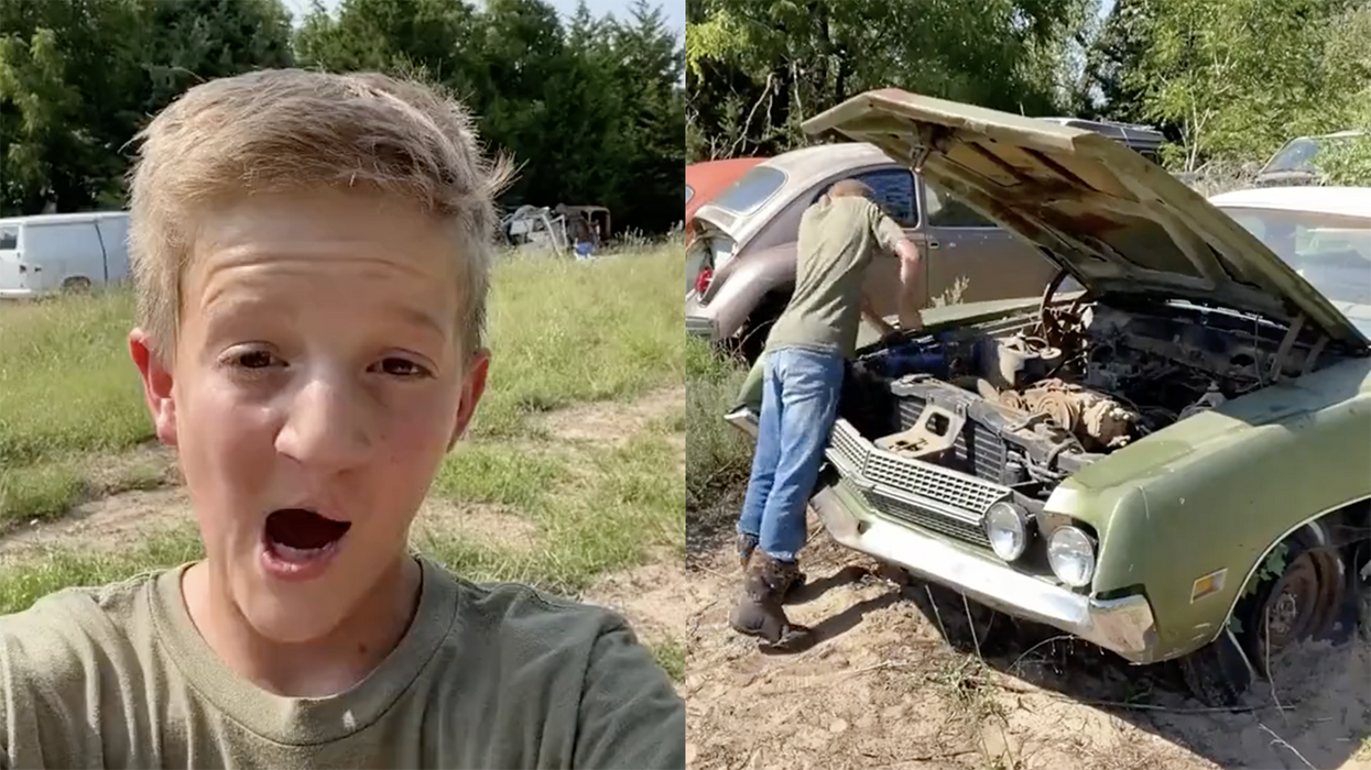 Watch: TikTok doesn't want your kids to see this little man fixing cars and being productive