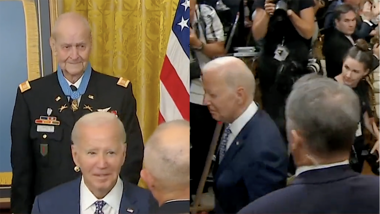 Watch: Biden disrespects Medal of Honor Recipient, walks out before ceremony is over