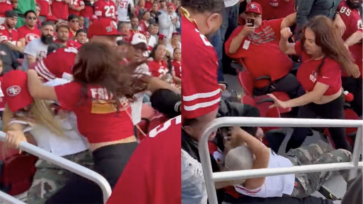 Watch: Insane catfight breaks out at 49ers game, one girl lost her wig while a dude tried not to drop his beer