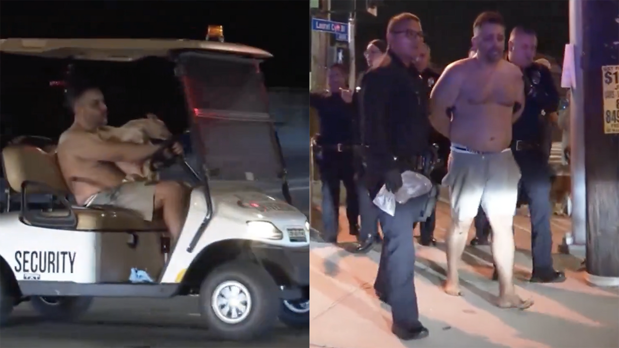 Watch: Shirtless Man In Golf Cart Takes His Dog On A Joy Ride, Winds Up Leading Police On A 10-Mile Chase