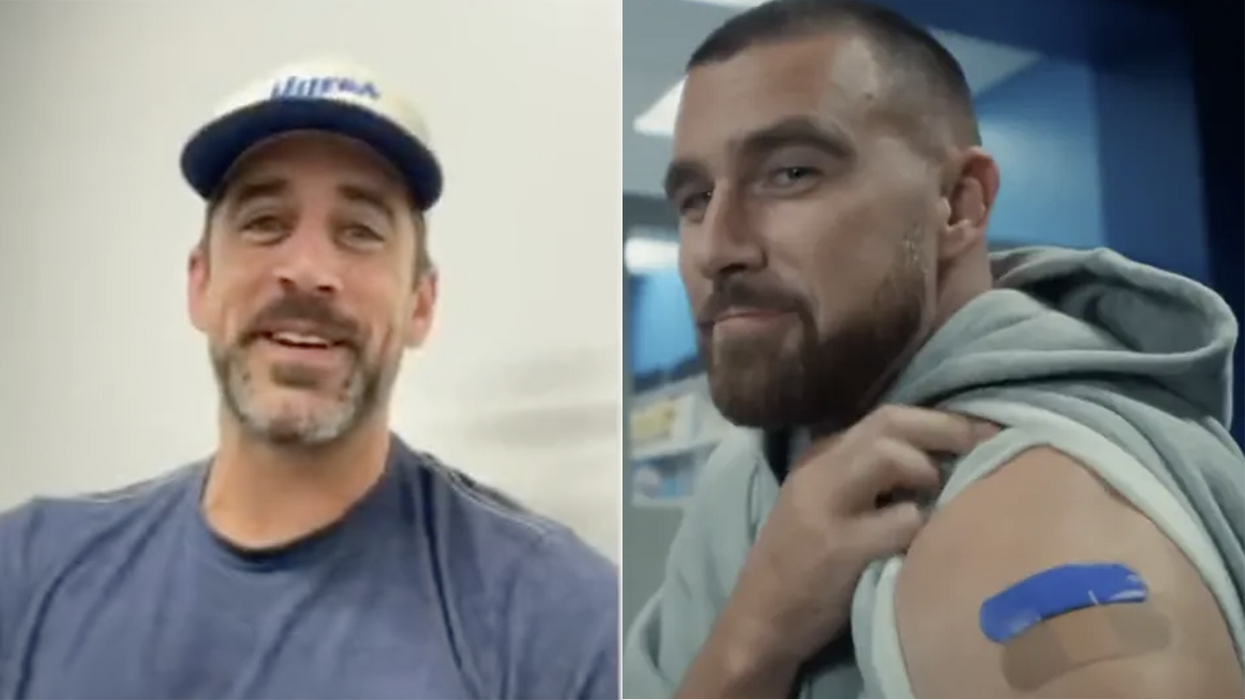 Aaron Rodgers issues a challenge to "Mr. Pfizer" Travis Kelce, tells him to bring a friend: 'This ain't a war, homie'