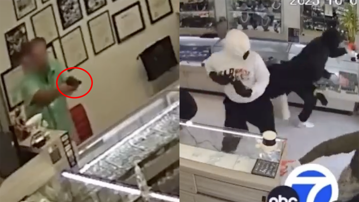 Watch: When the looting started at this California jewelry store, the shooting started and they scurried like rats