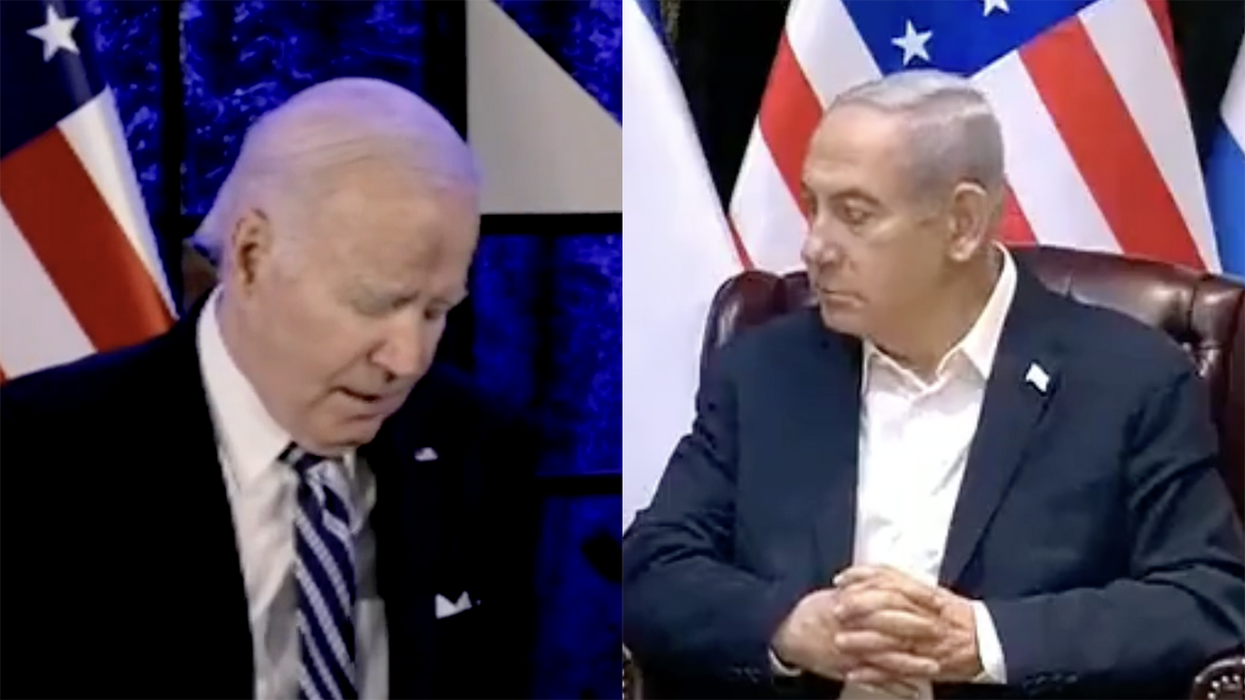 Watch: Biden can barely lift his head up in presser with Netanyahu and... what the deuce is this clown saying?