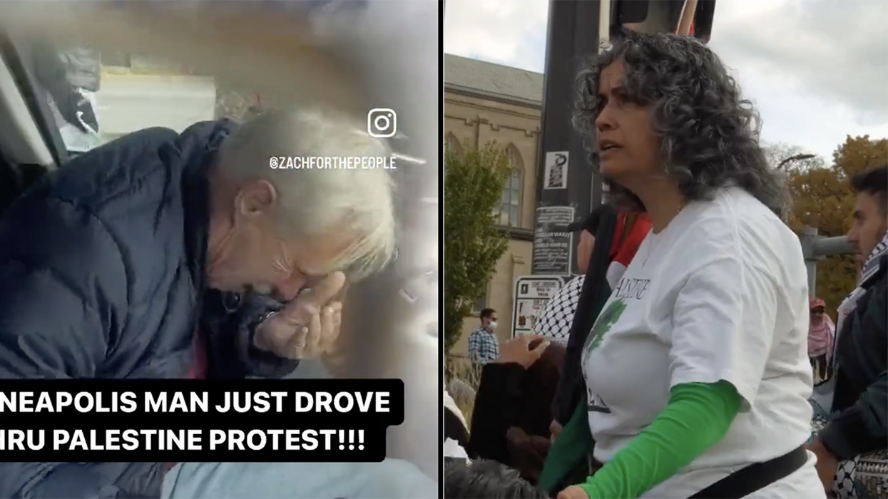 "Shoot him": Video captures anti-Israel mob swarming an elderly driver trying to escape as they block traffic