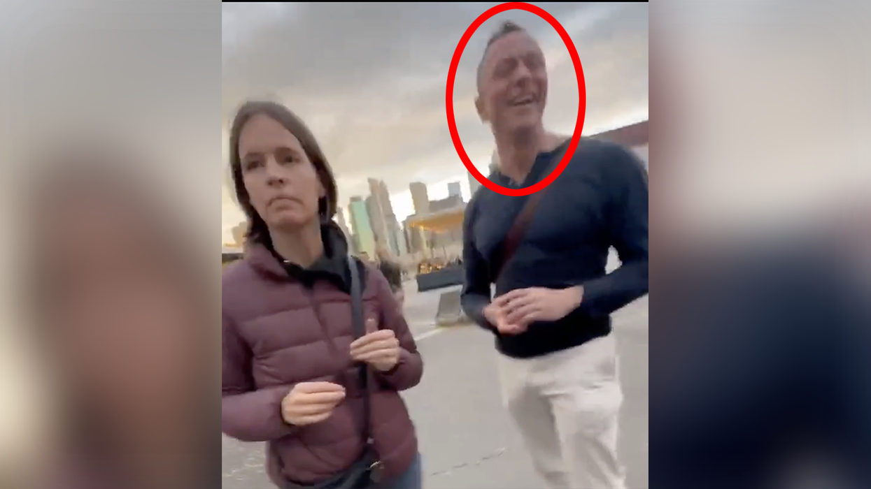 Man who laughed at Jewish woman after ripping down her hostage posters gets suspended from job. By his dad. Who's Jewish.