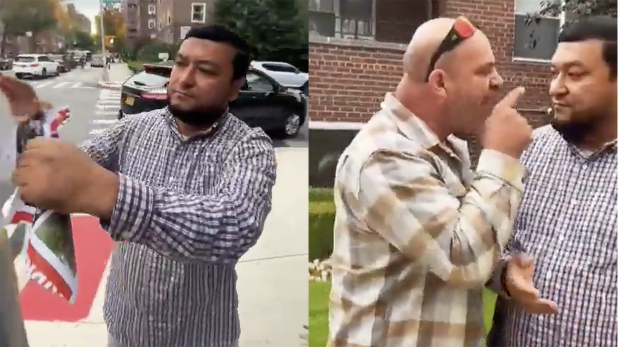 "I'm dying to f*cking put you in a hospital": Hamas supporter rips down hostage poster in front of the wrong NYer