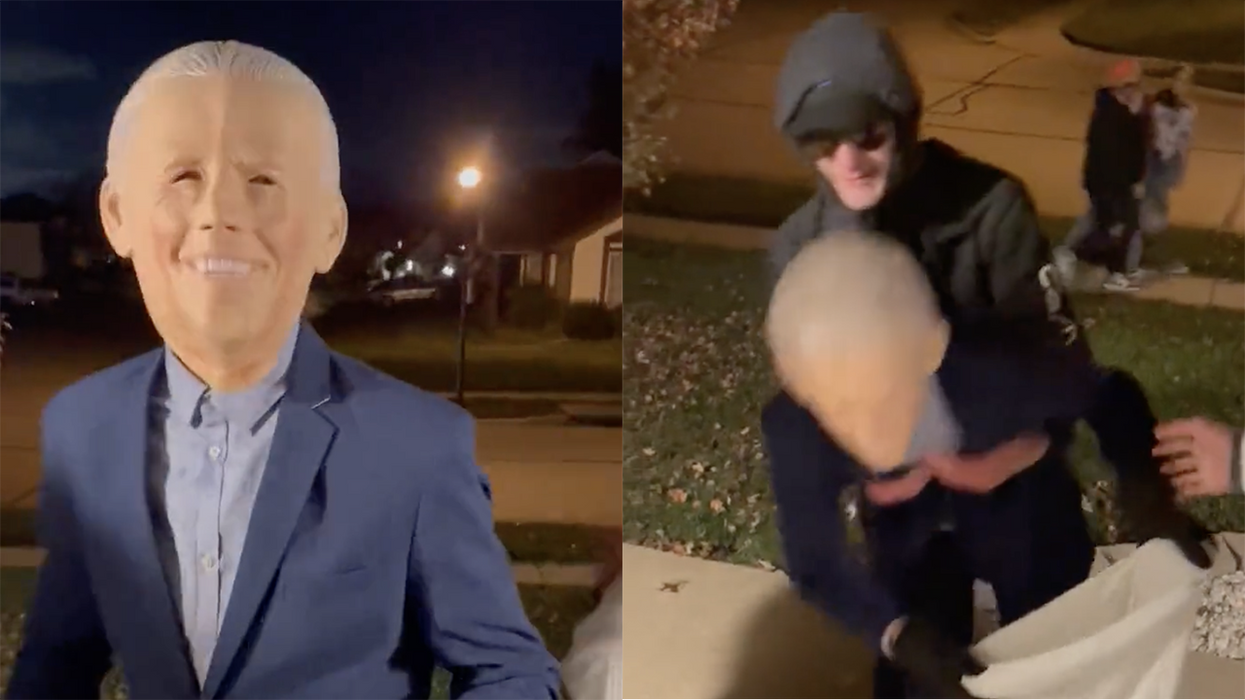 Dudebros go viral with instant Halloween classic: Secret Service helping Joe Biden up stairs to go trick or treating