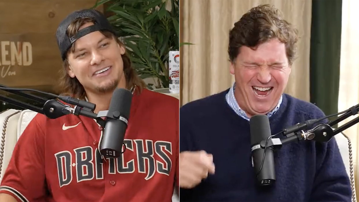 Watch: Tucker Carlson opines on enormous genitals, Zyn, and "erection fraud" with comedian Theo Von