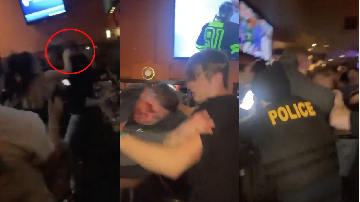 Watch: Wild Thanksgiving Eve brawl puts the hole in "Masshole" with a bottle cracked over someone's head and a nip slip