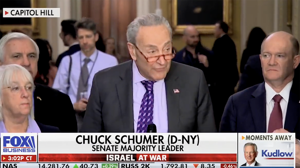 Watch: Chuck Schumer Scolds Dangerous GOP "Dangerously" Trying To Connect Ukraine Aid To AMERICAN Border Policy