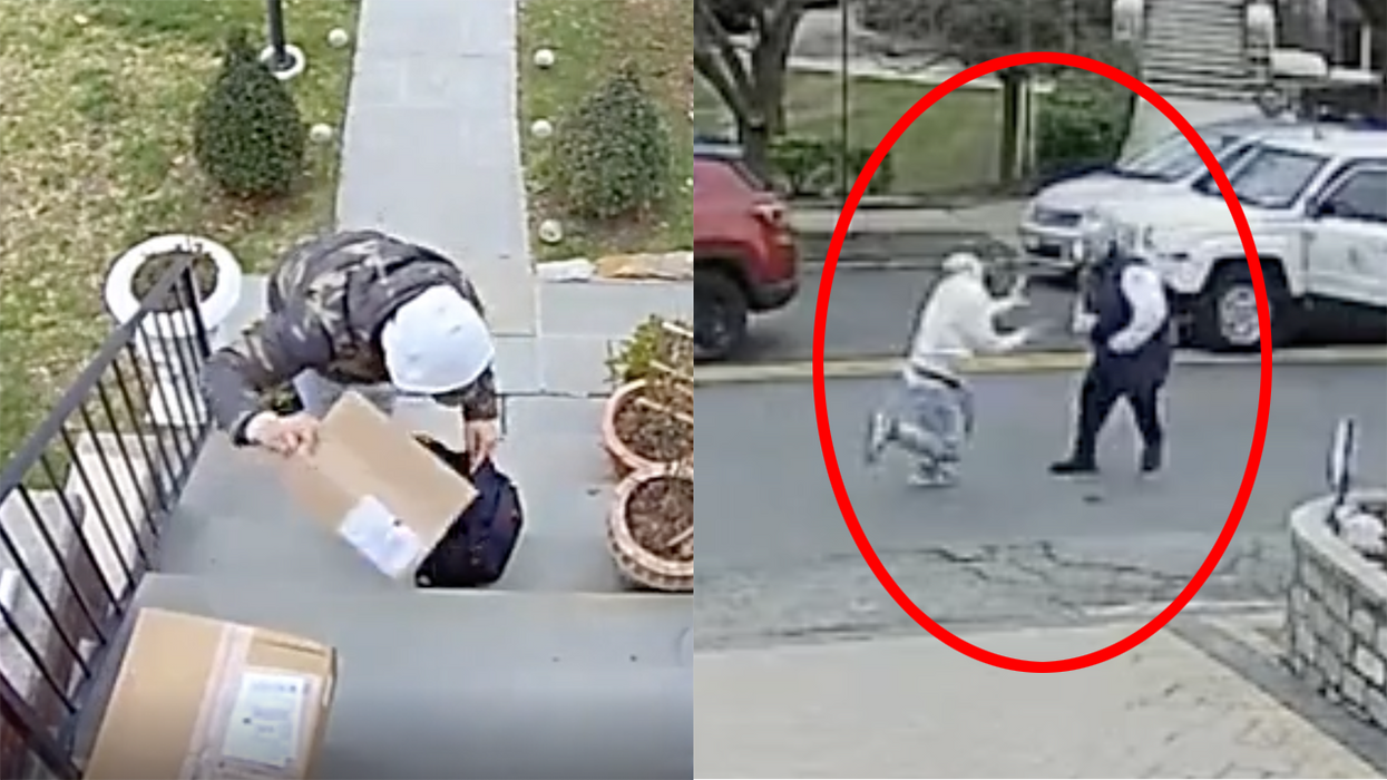 Porch pirate gets plowed into the ground by good samaritan in wild police chase video