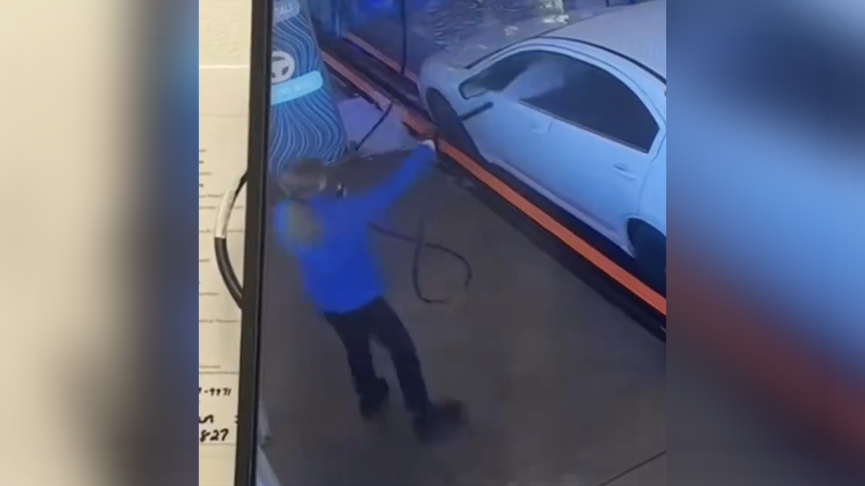 Watch: Rude customer messes around, finds out when teen blasts them in the face with a power hose