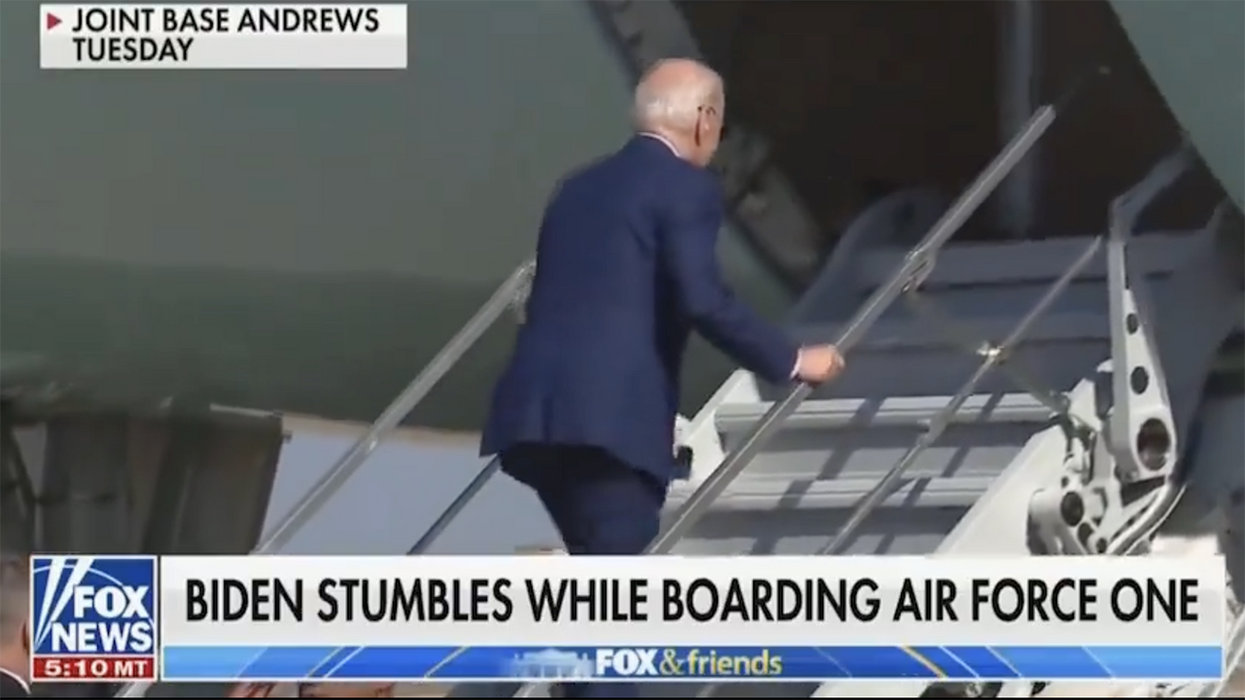 Steve Doocy says what we're all thinking about Biden being untrusted walking up stairs: "Why don't they just..."