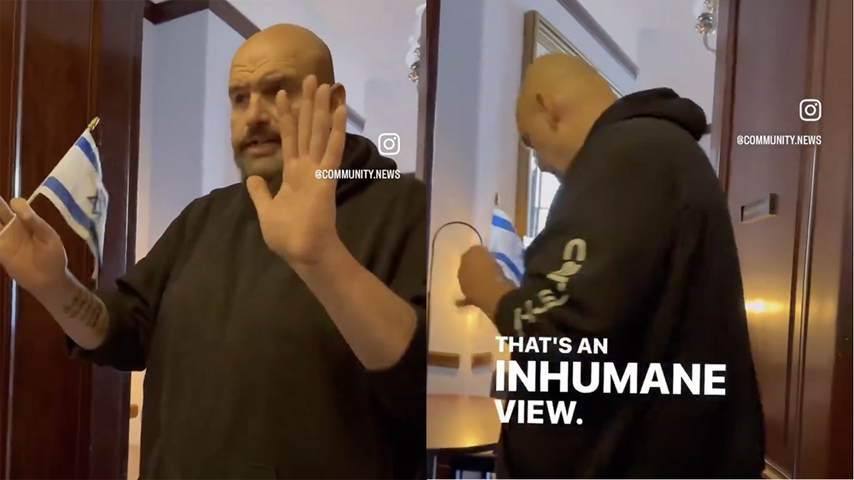 Watch: Pro-Hamas protestors tell John Fetterman respecting other opinions is "inhumane," so he slams door in their face