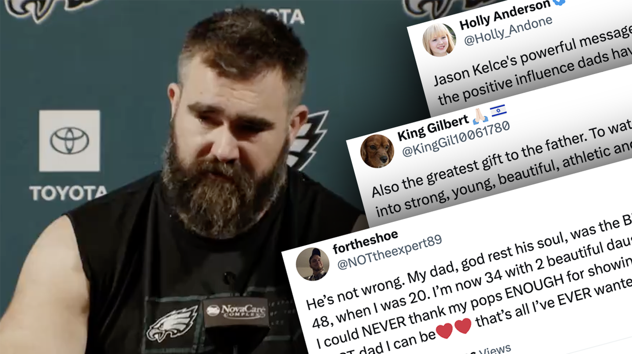 Watch: Jason Kelce celebrates importance of fatherhood in NFL retirement speech and the internet LOVES it