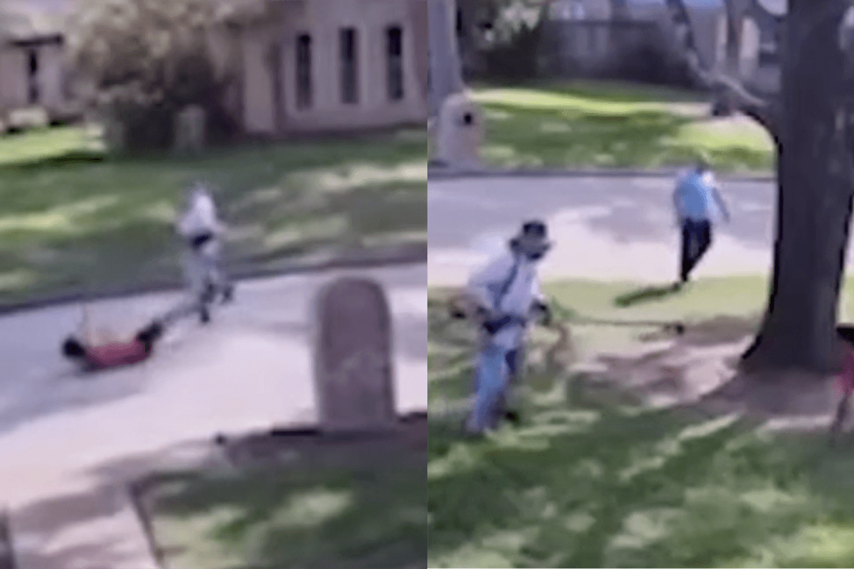 Watch: Thugs tried stealing equipment from this landscaper's truck, so he turned his weed wacker on them and captured one