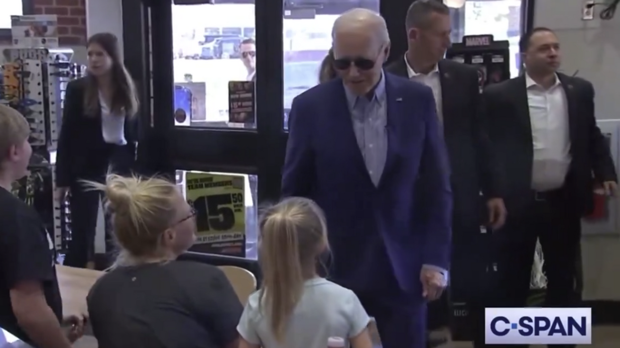 Watch: Biden looks lost wandering around a gas station to show him "connecting" with normies