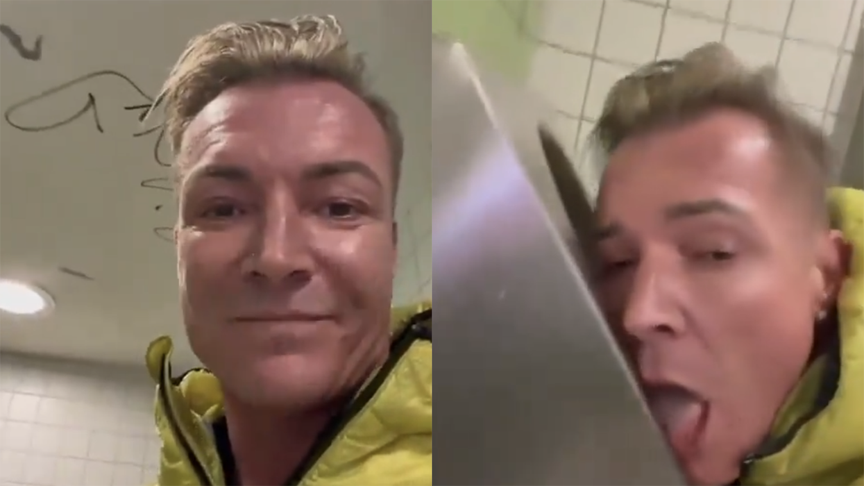 Shocking video shows German politician getting "inappropriate" with a public toilet