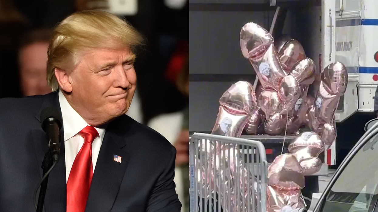 "They’re all a bunch of penises": Artist releases phallic balloons outside courthouse to protest dicks declaring lawfare on Trump