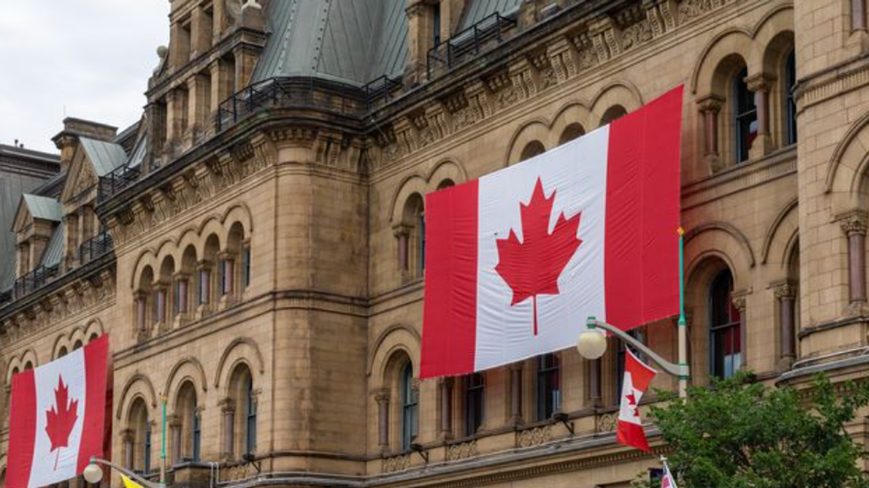 Of course, Canada is caught flying this period pride flag in the name of (sigh) “menstrual equity"