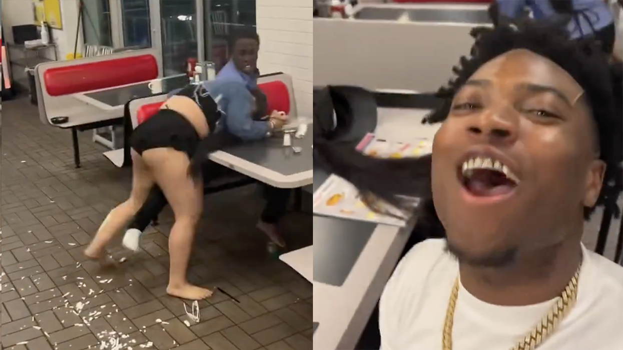 Watch: Plates and hands start flying when dingbat makes the mistake of stepping to a Waffle House employee