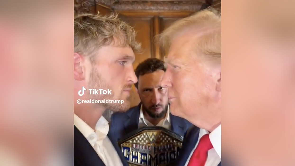 Watch: Logan Paul faces off with Donald Trump, and the former president brings the WWE champ presents