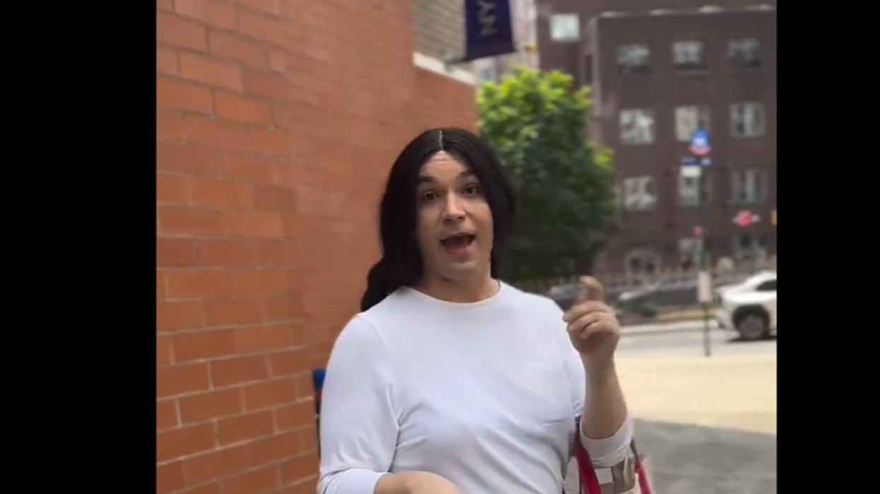 Watch: Trans person calls Black woman a "transphobe" for bumping into him, and then gets unhinged