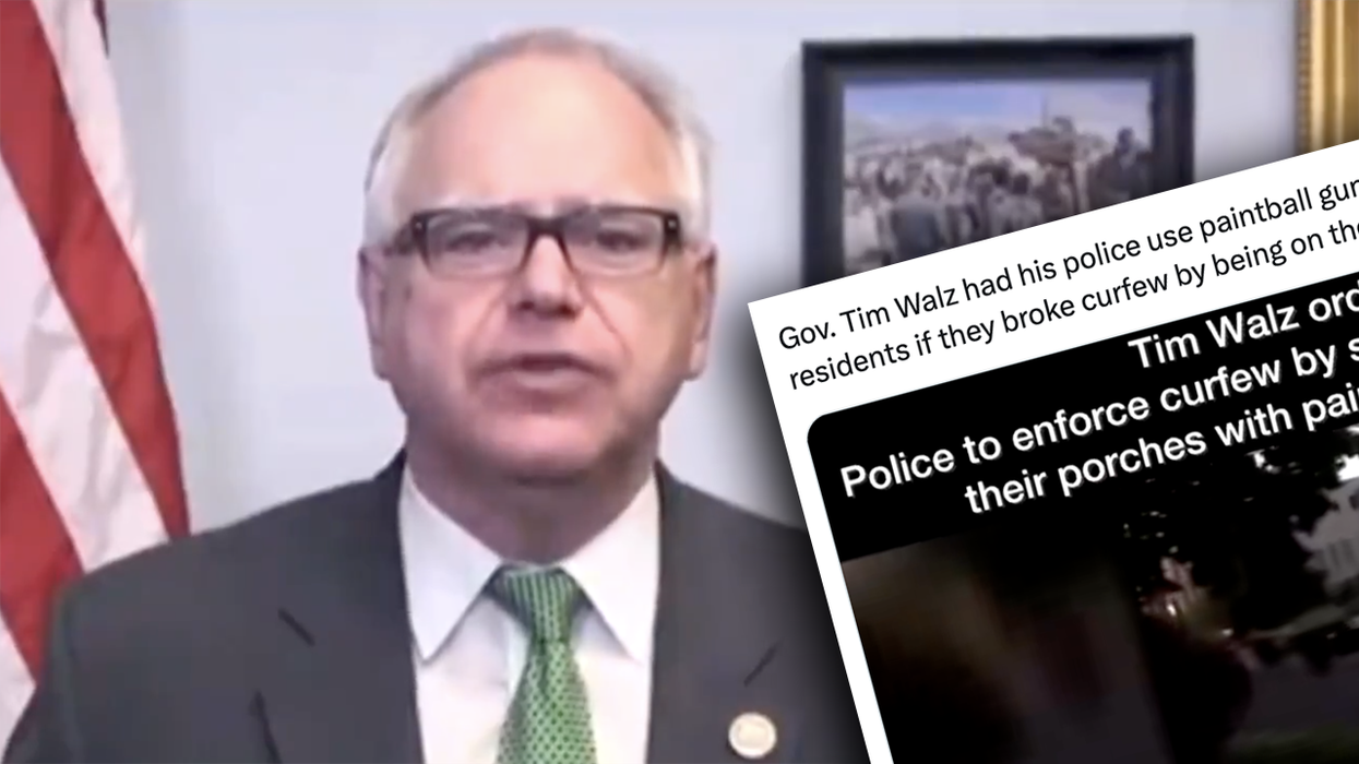 Watch: Hey, remember when weird Tim Walz had cops shoot paintballs at people breaking the curfew? (Updated)