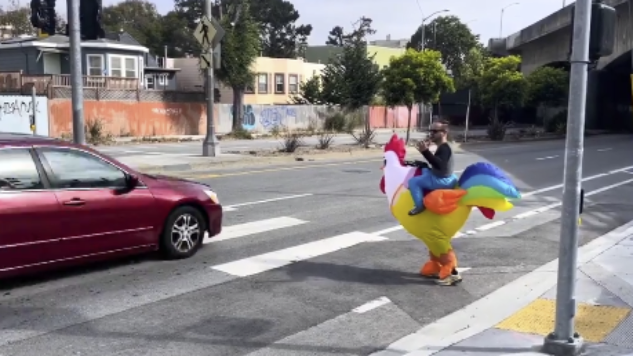 Watch: Um... why the deuce are San Francisco police dressing up in giant chicken costumes?