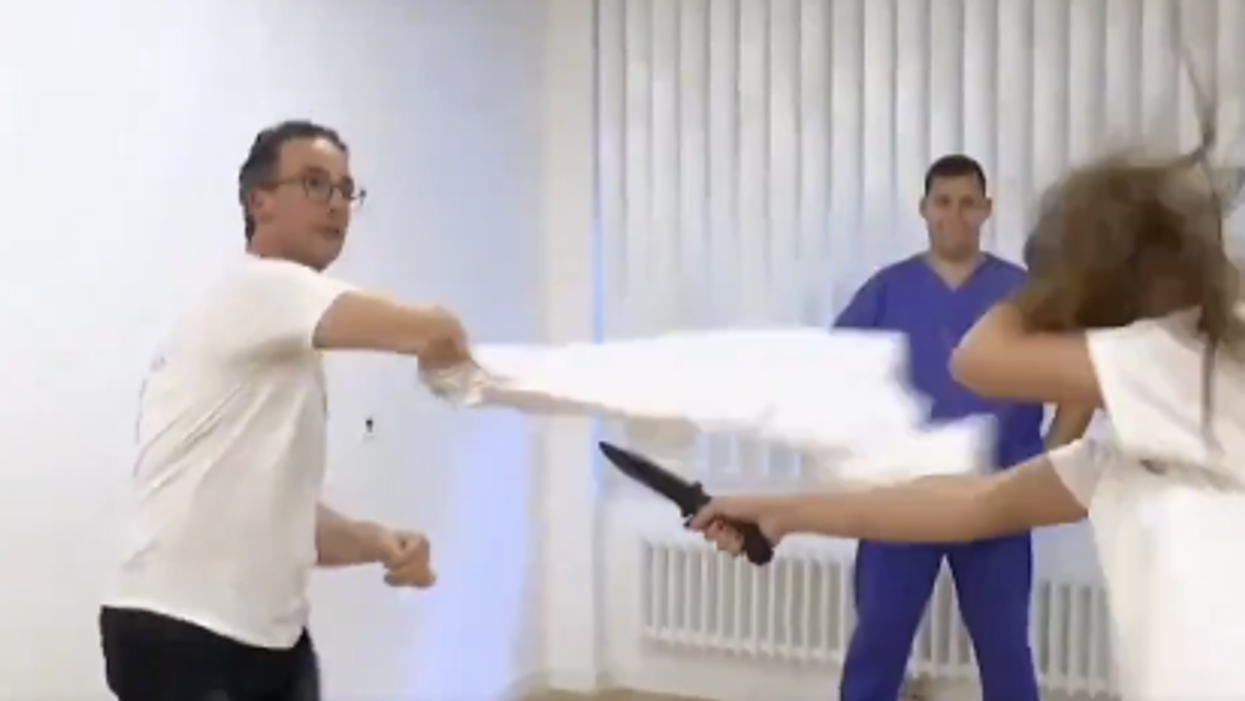 Watch: Is a migrant trying to stab you? These doctors say to defend yourself with a... towel