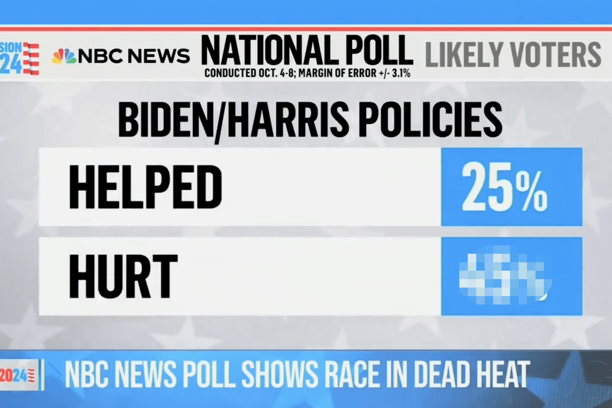 More red flags for Kamala Harris: look how many Americans say her policies HURT them
